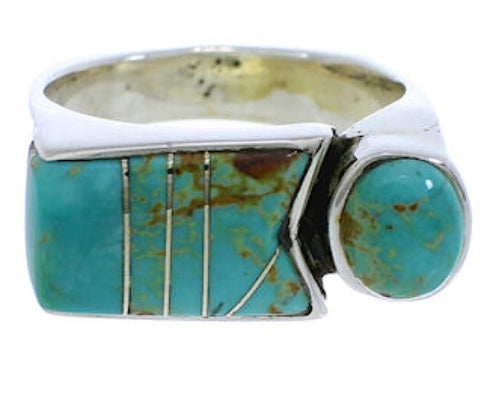 Authentic Sterling Silver And Turquoise Ring Size 8-3/4 UX39661